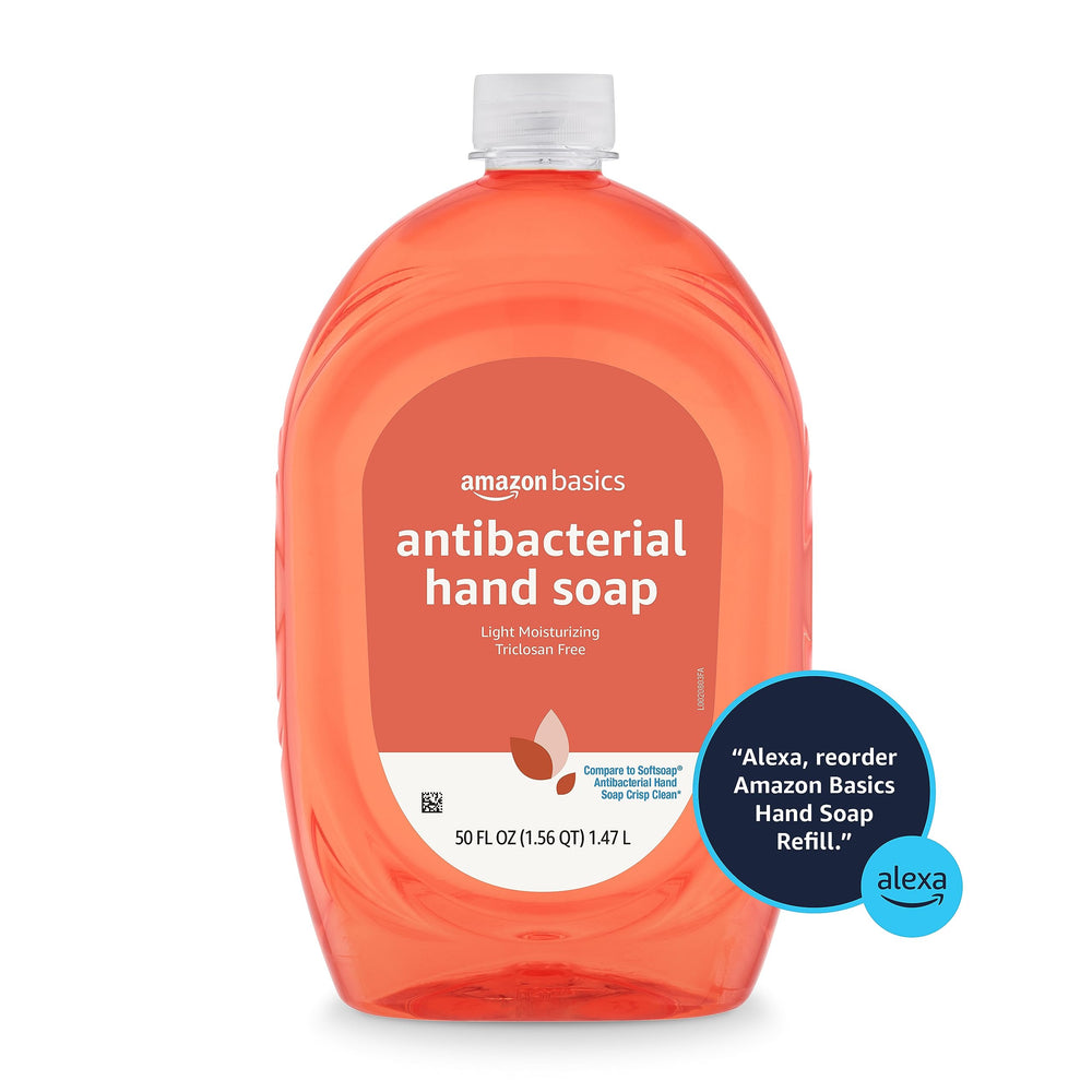 Amazon Basics refill ergonomic bottle demonstrating comfortable grip