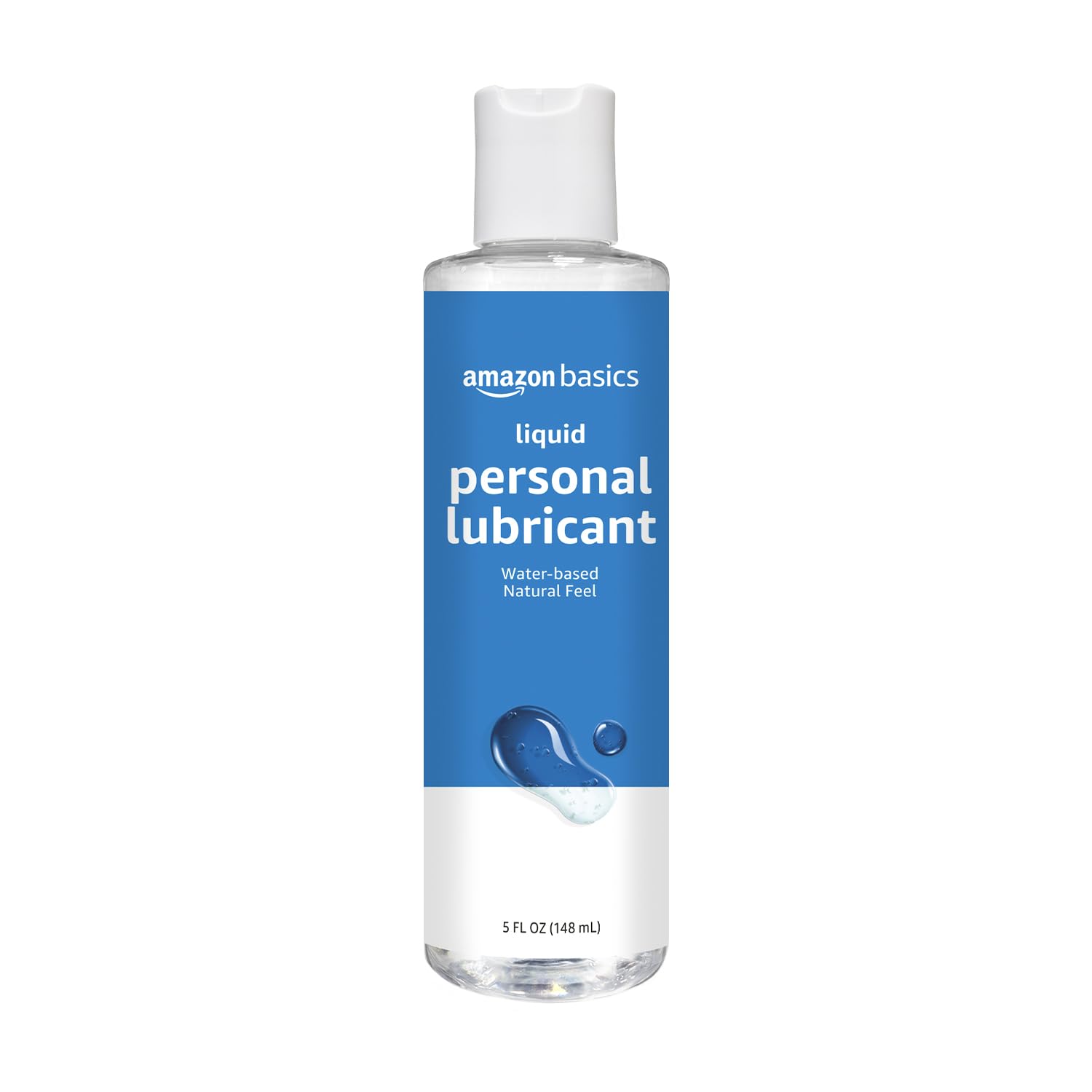 Amazon Basics Liquid Personal Lubricant bottle — easy cleanup and fragrance-free formula