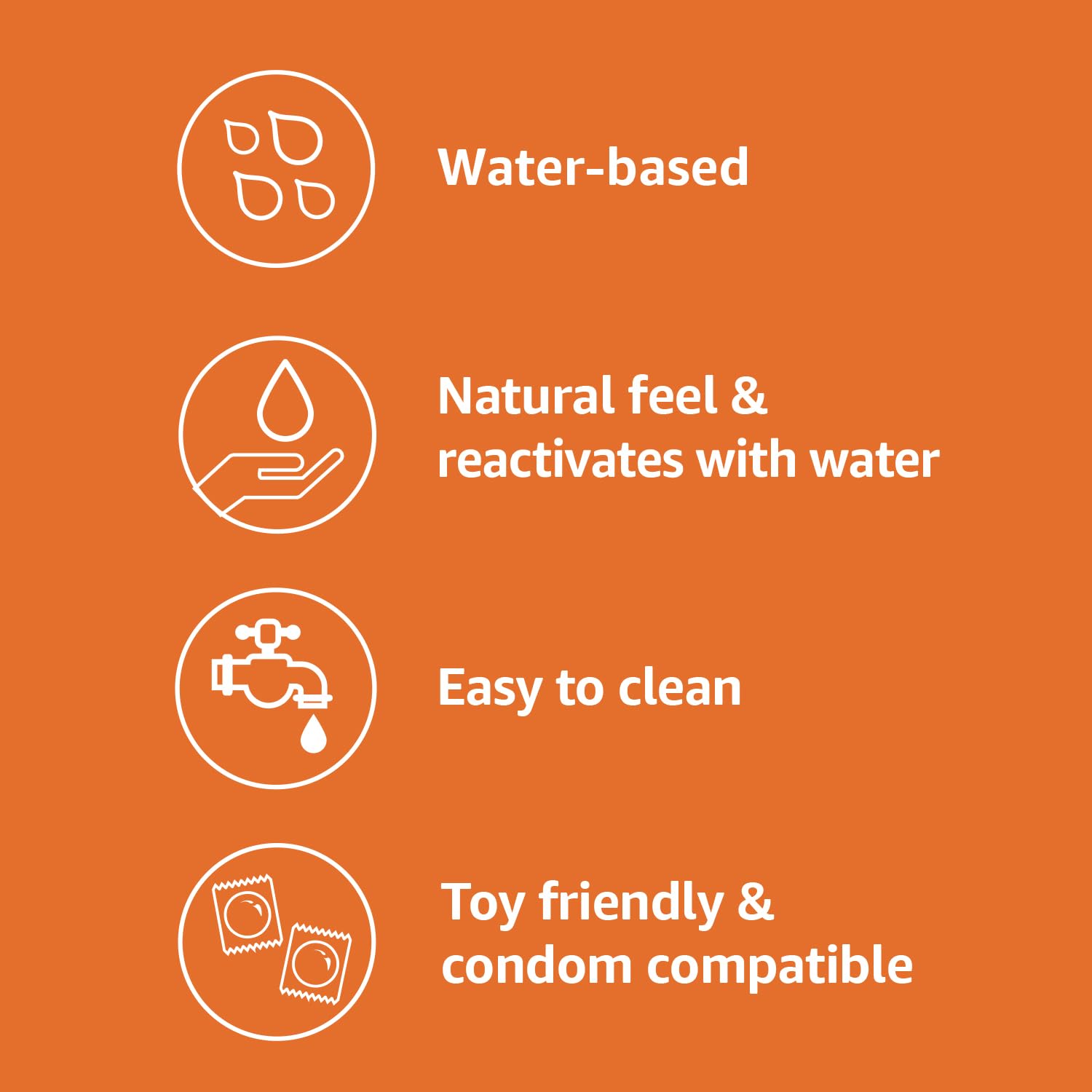 Amazon Basics Liquid lubricant easy-clean shot highlighting compatibility