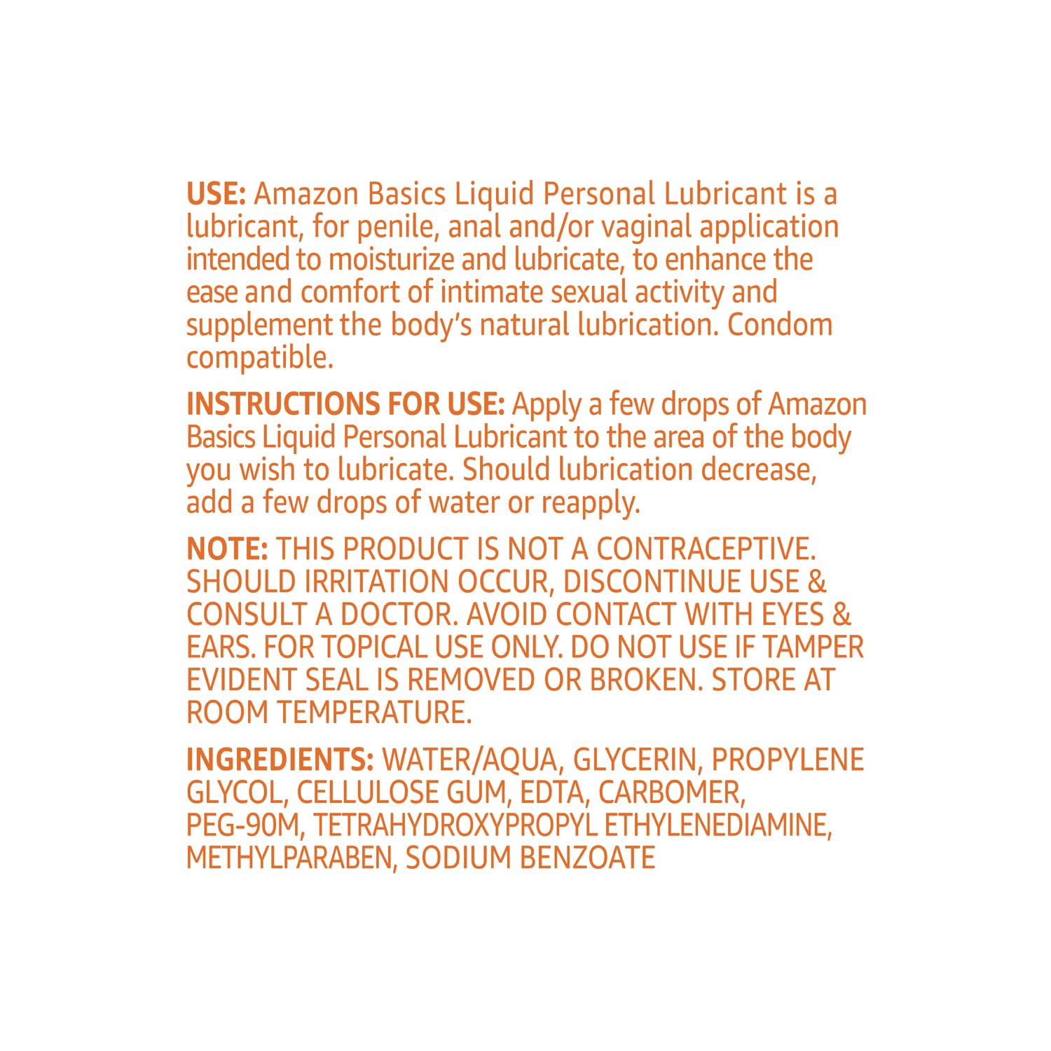 Amazon Basics Liquid Personal Lubricant made in USA and FDA cleared