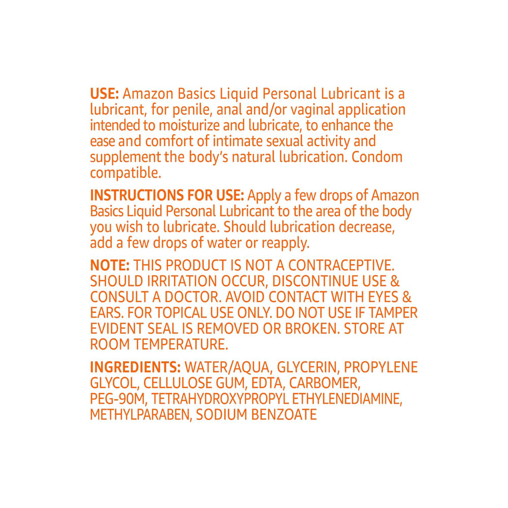 Amazon Basics Liquid Personal Lubricant made in USA and FDA cleared