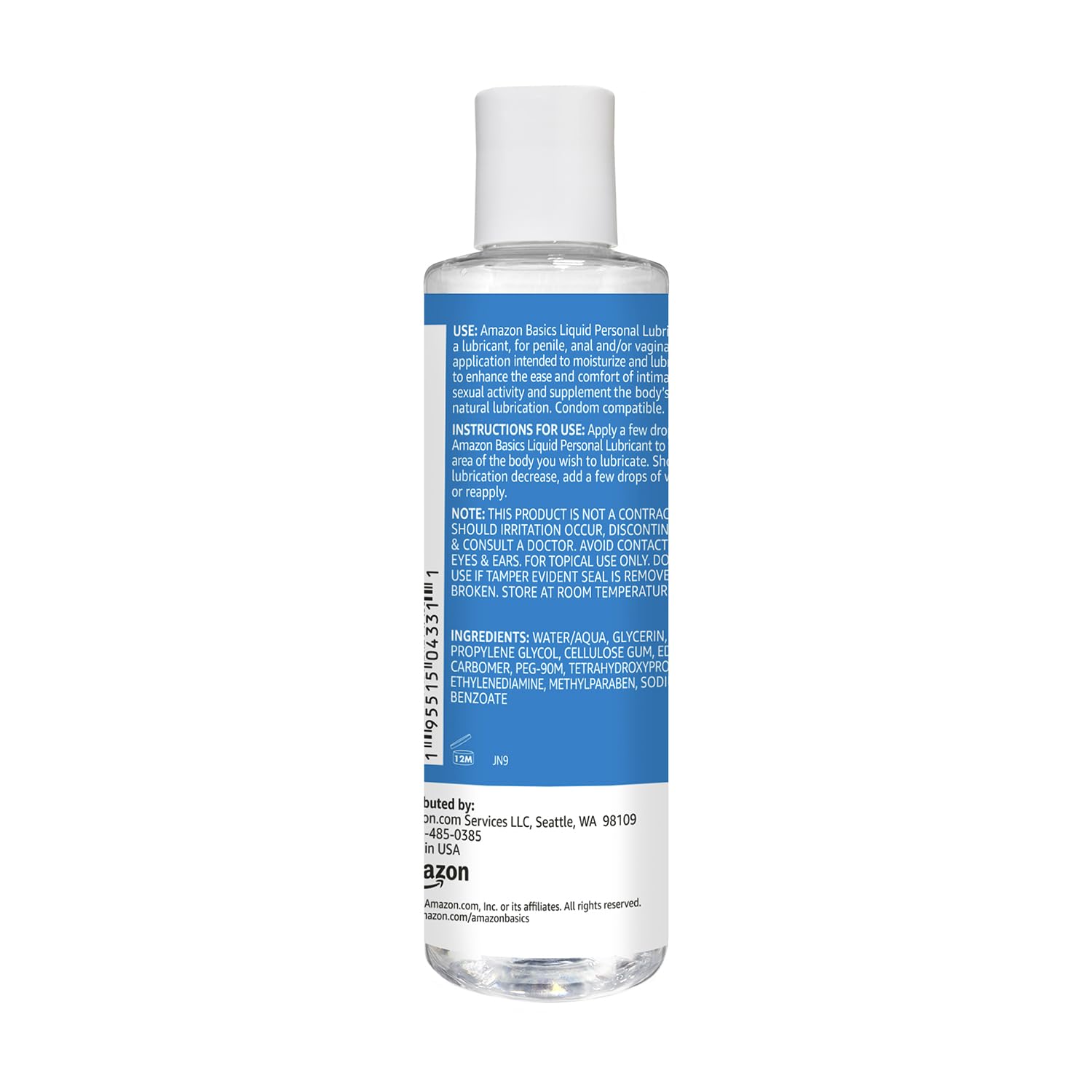 Amazon Basics Liquid lubricant texture close up showing natural feel