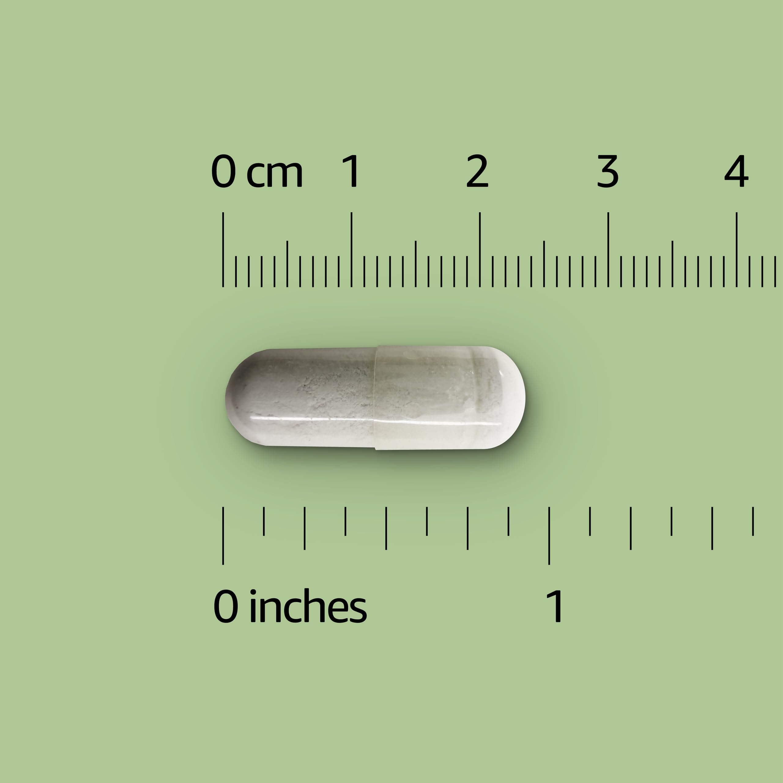 Amazon Basics magnesium oxide capsules closeup, showcasing easy daily use