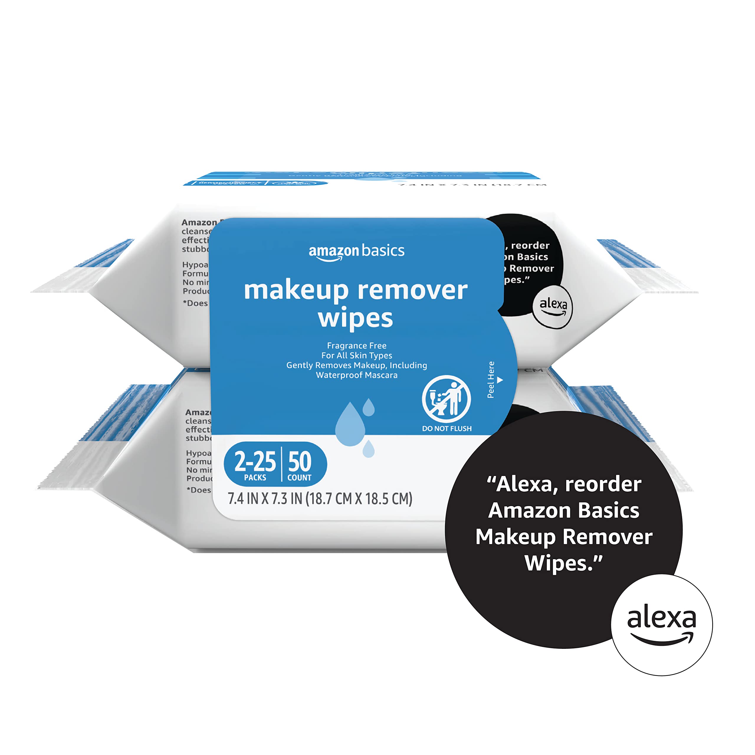 Amazon Basics Makeup Remover Wipes in use on skin for gentle cleansing routine