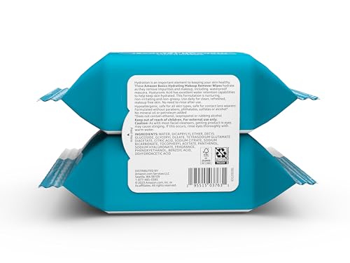 Amazon Basics makeup remover wipes remove waterproof mascara without rinsing