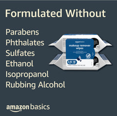 Amazon Basics wipes removing waterproof mascara with effective performance.
