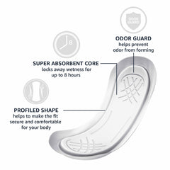 Amazon Basics Maxi Pads moisture-wicking outer layers for comfort.