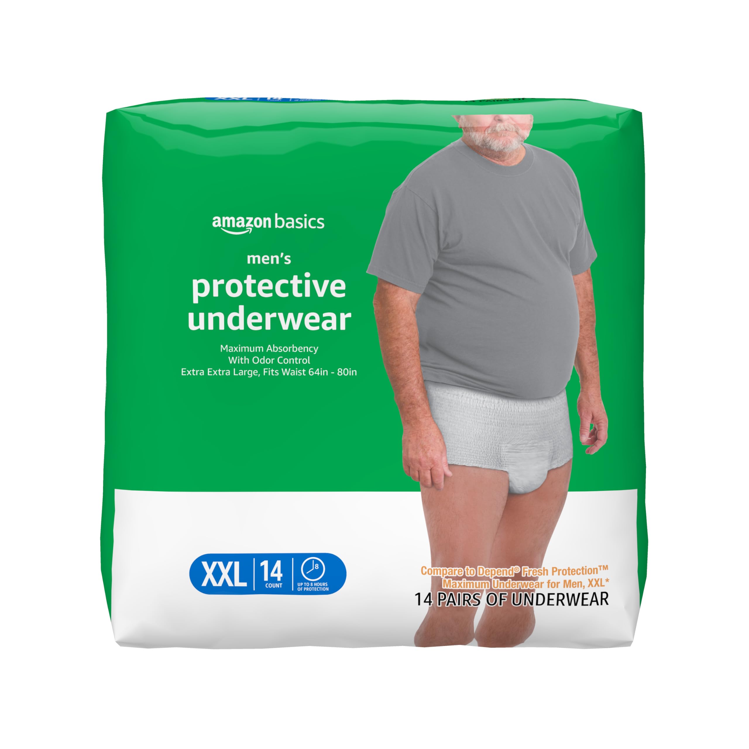 Amazon Basics men’s underwear front view showing discreet design for daily wear.
