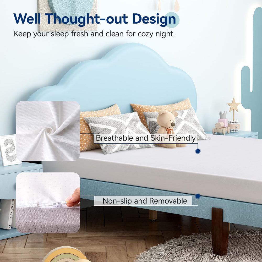 Twin Amazon Basics mattress promoting airflow design for cooling