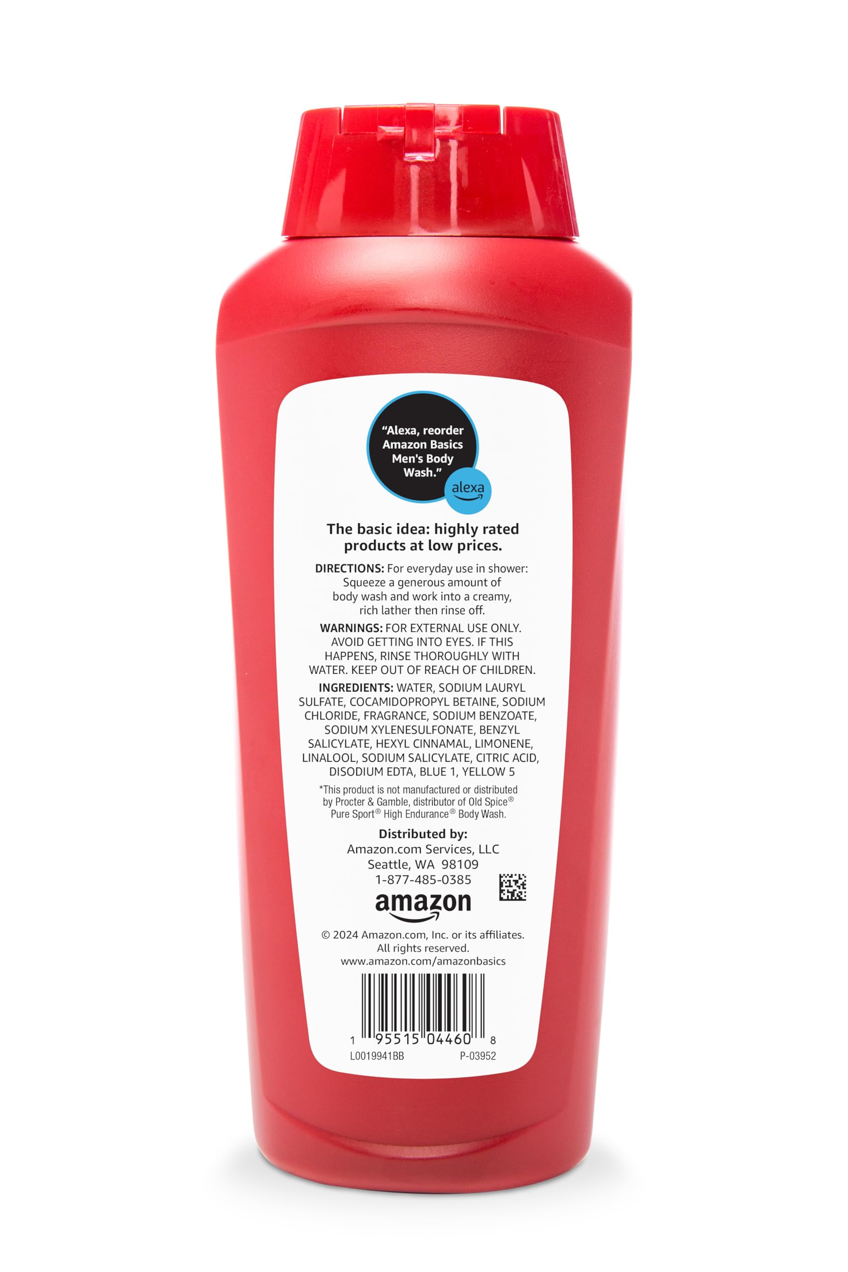 Amazon Basics six-pack body wash highlights convenient, value-packed routine.