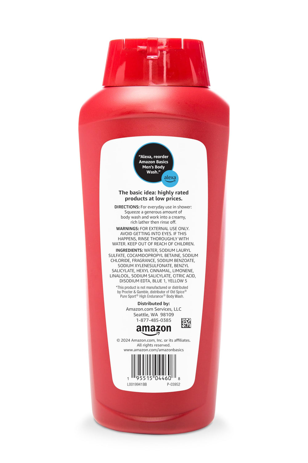 Amazon Basics six-pack body wash highlights convenient, value-packed routine.