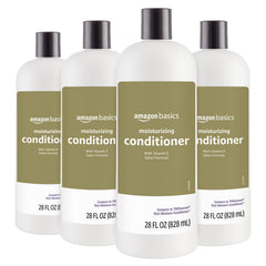Amazon Basics Moisture Rich Conditioner bottle front highlights vitamin E for nourished hair