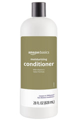Amazon Basics Moisture Rich Conditioner bottle front highlighting nourishing formula for dry hair.