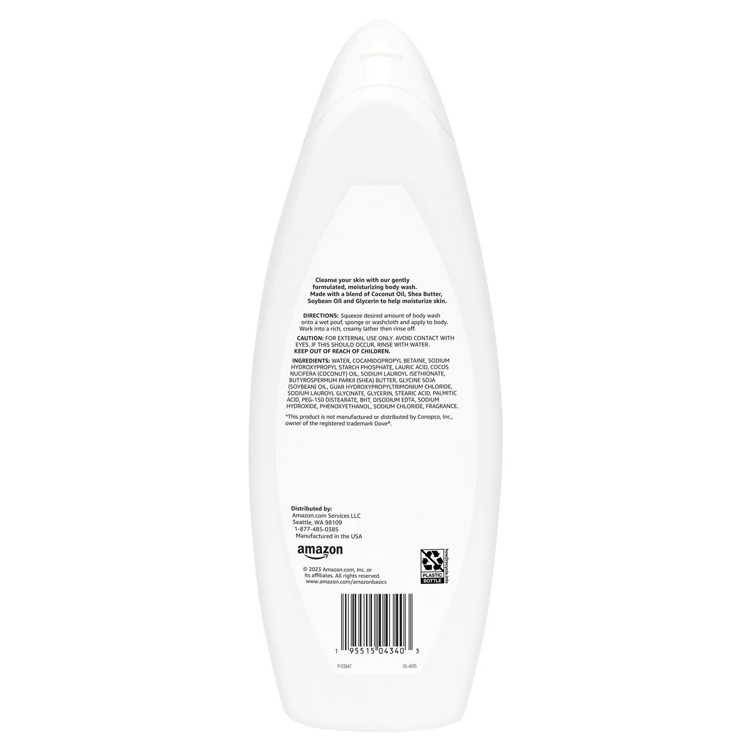 Amazon Basics Moisturizing Body Wash pour demonstrates quick lather for shower routines.