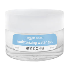 Close-up of Amazon Basics Water Gel jar highlighting fresh, lightweight texture