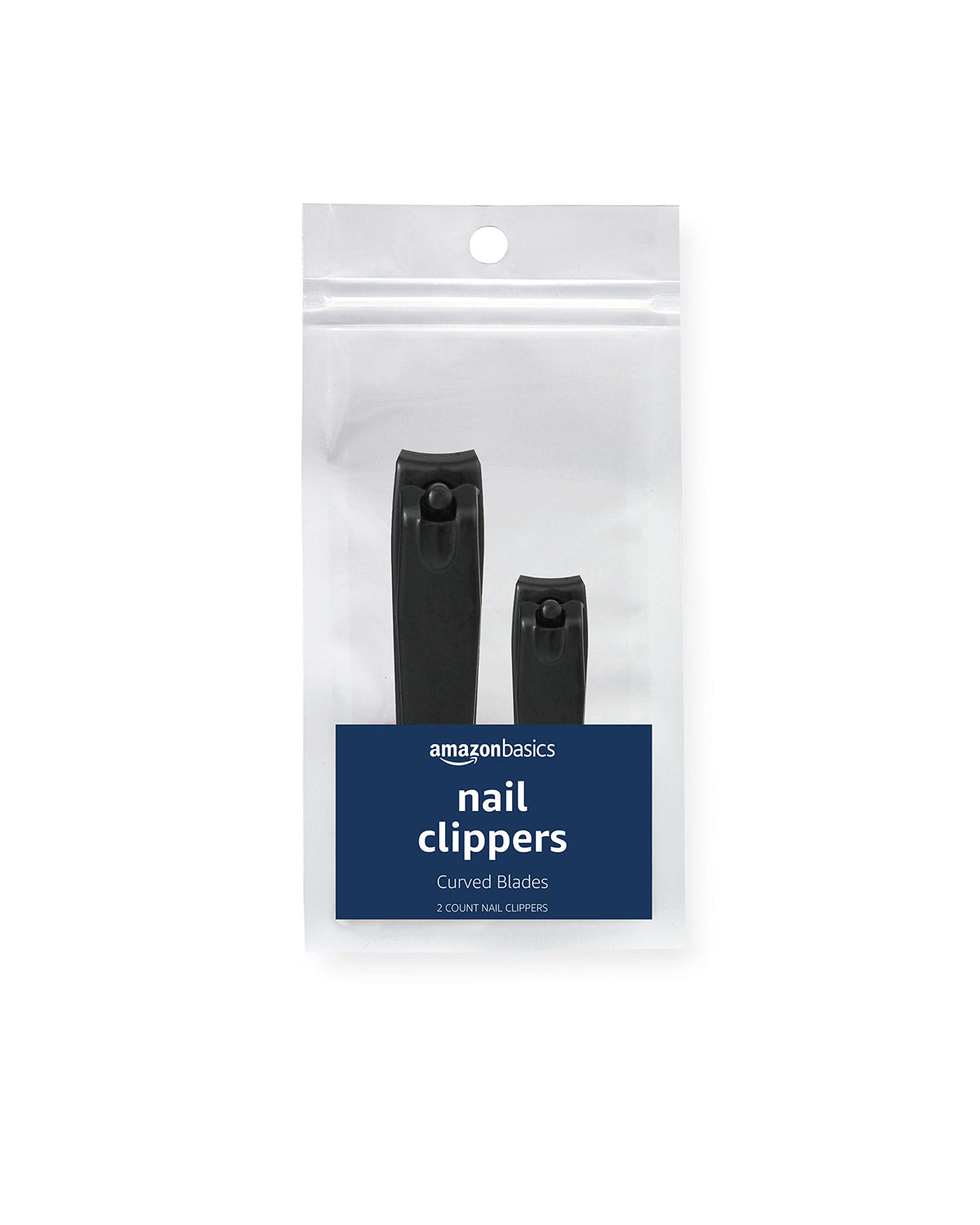 Amazon Basics nail clipper set with curved blades for precise trimming.