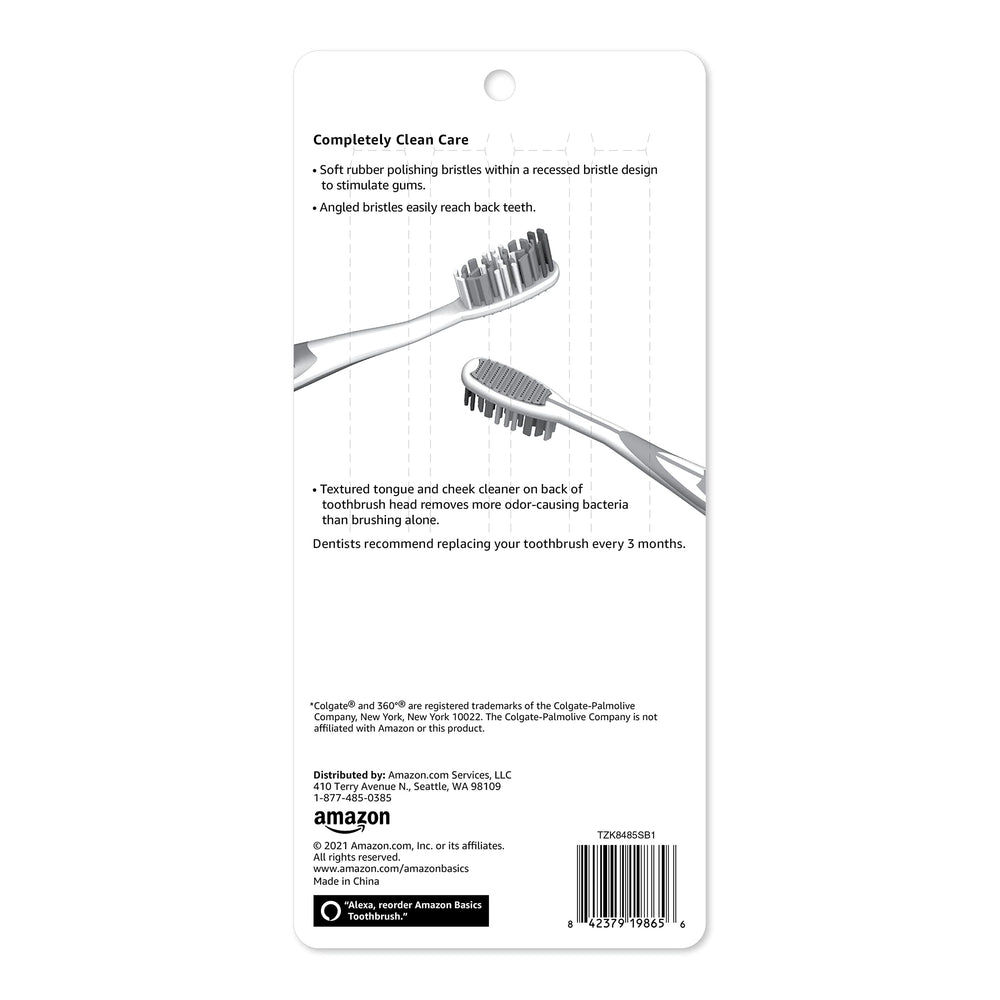 Orbit toothbrush showing angled bristles designed to reach back teeth.