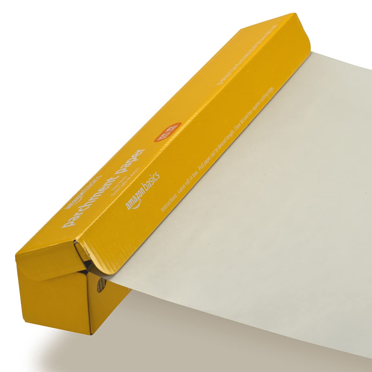 Amazon Basics parchment paper is oven safe up to 425°F for versatile cooking.