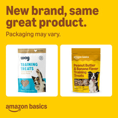 Amazon Basics treats bag back highlights ingredients and USA-made quality