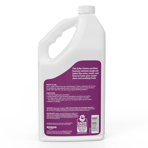Amazon Basics Pet Stain Remover bottle cap close-up for easy pouring.