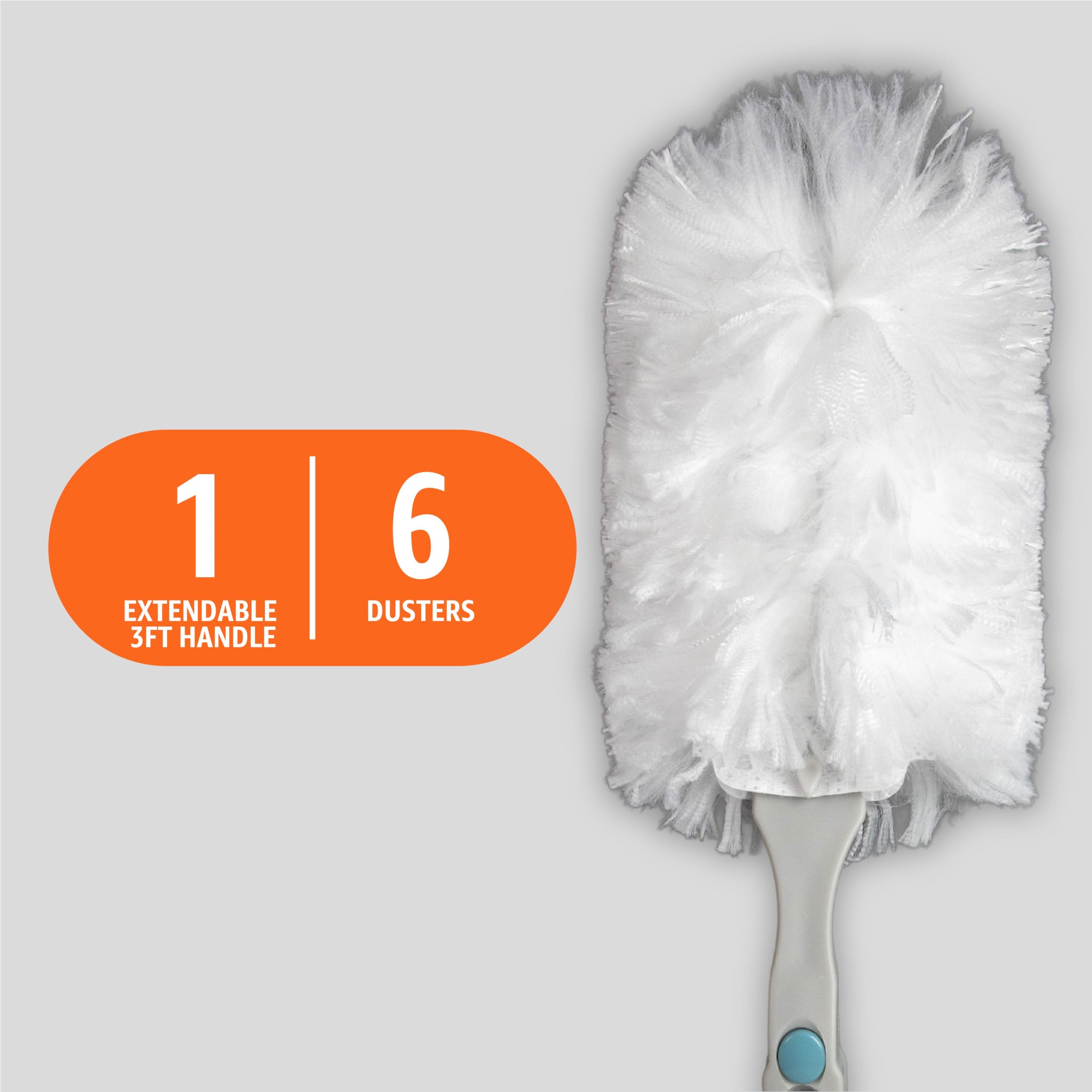 Amazon Basics plume refill capturing dust from corners and surfaces.