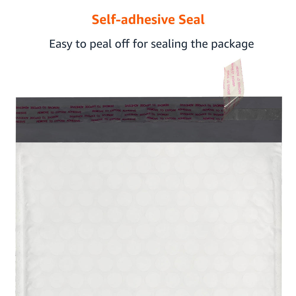 Amazon Basics 8.5x12 mailer interior with 3/16-inch bubble lining for cushioning.