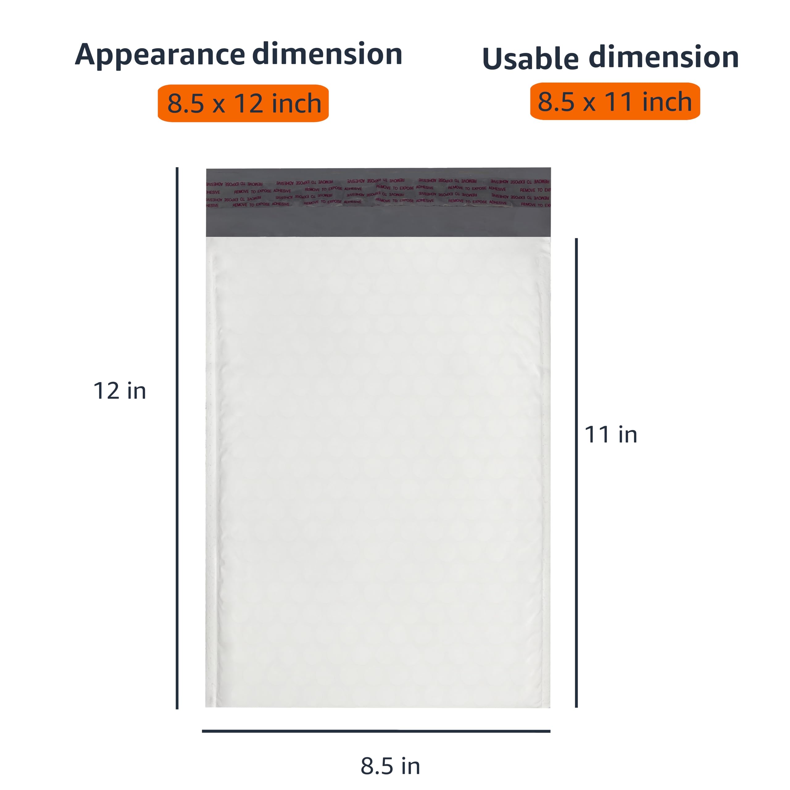 Amazon Basics mailer showing self-seal strip for tidy, tape-free sealing.
