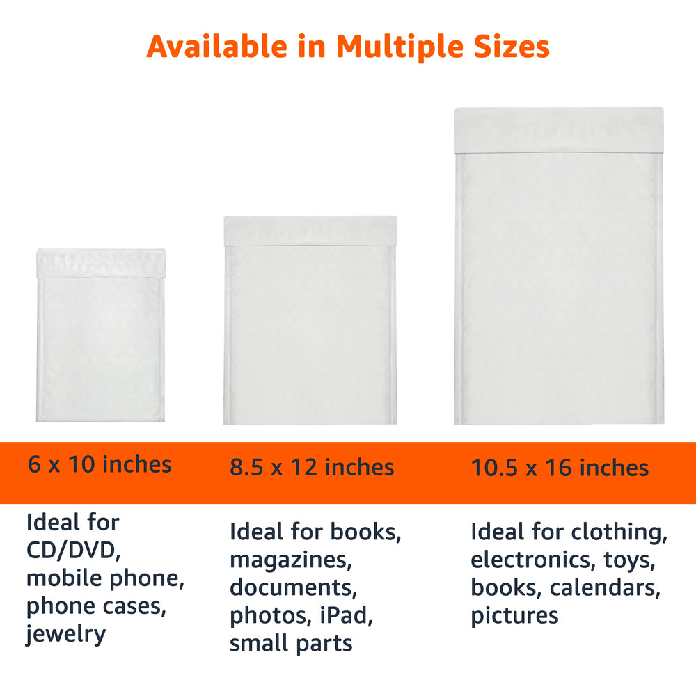 Amazon Basics packaging shows interior size 8.25 by 11 inches.