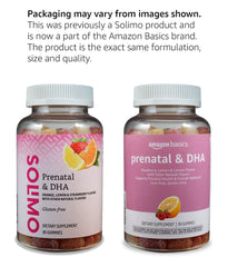 Amazon Basics Prenatal DHA gummy serving photo suggesting convenient daily routine