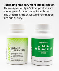 Amazon Basics probiotic 50 mg prebiotic blend for overall gut support.