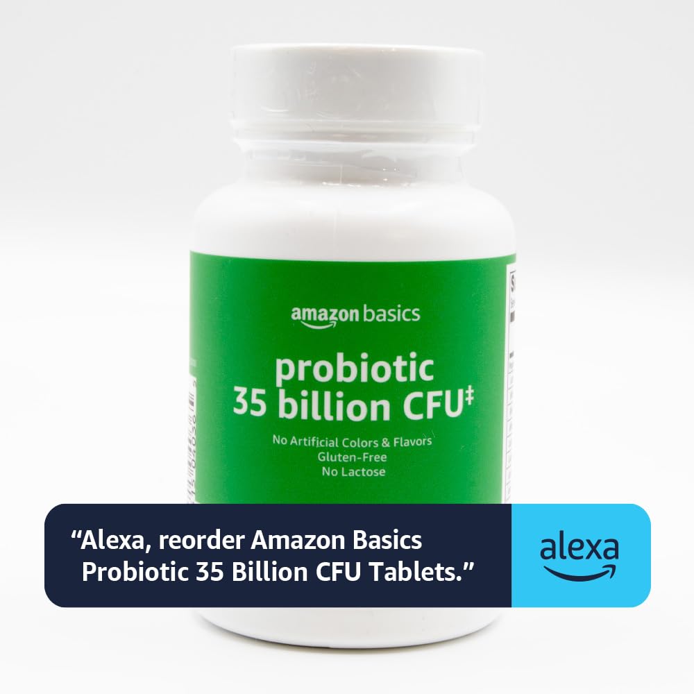 Amazon Basics digestion-focused product pictured for convenient monthly supply.