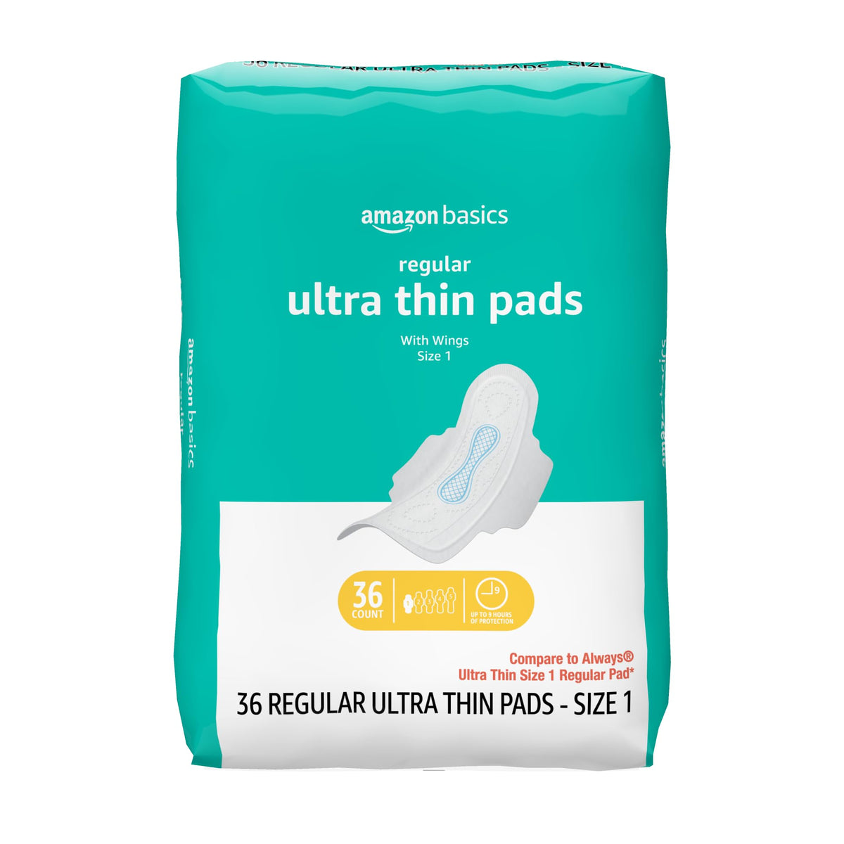 Amazon Basics pad with flexi-wings offers a secure fit for daily wear.