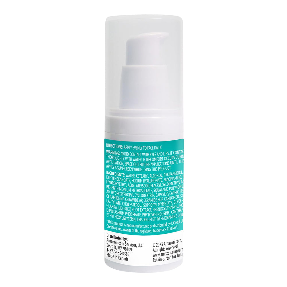 Amazon Basics Retinol Serum ceramides licorice provide nourishing support for sensitive skin.