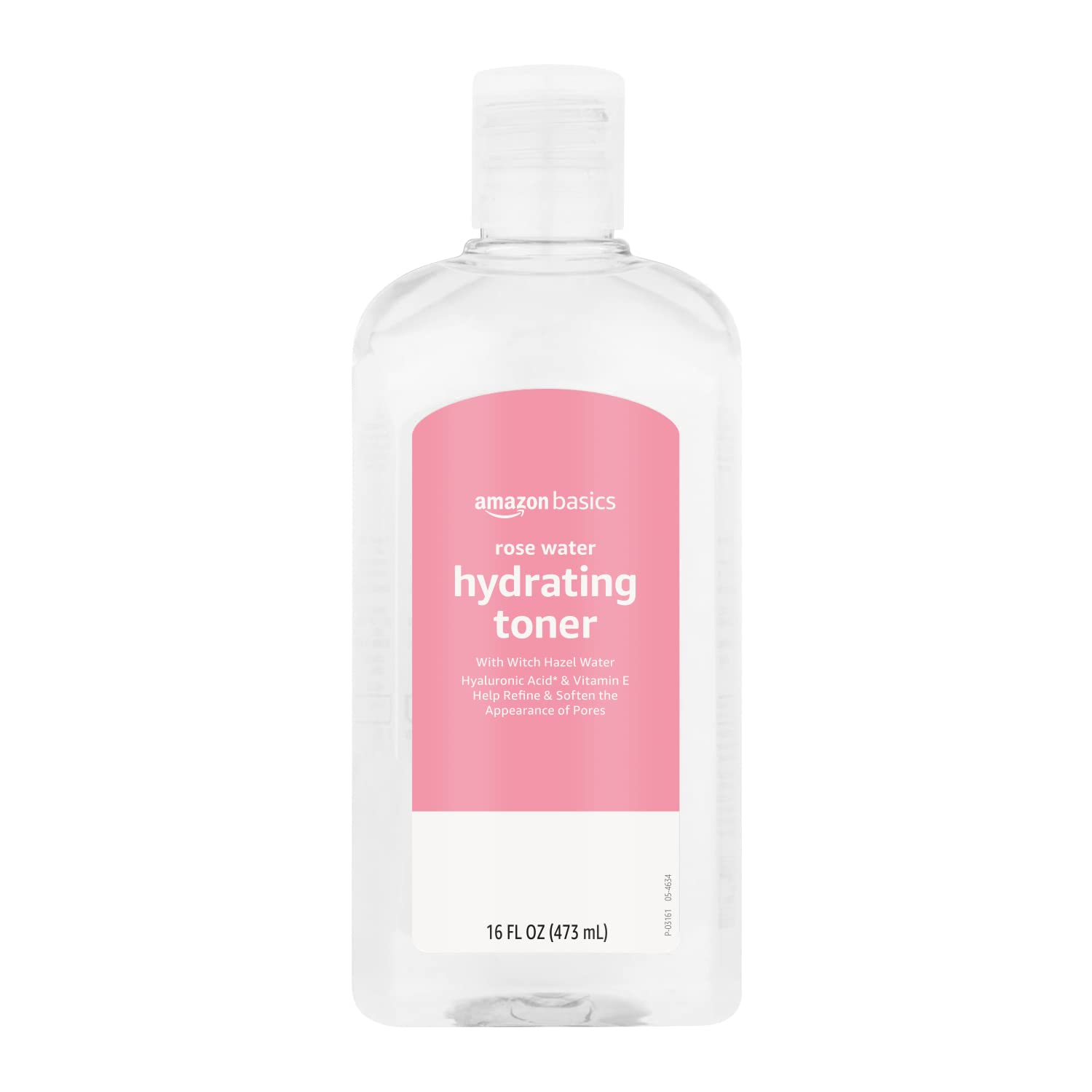 Amazon Basics Rose Water Toner bottle demonstrates gentle, alcohol-free hydration for daily skin care.