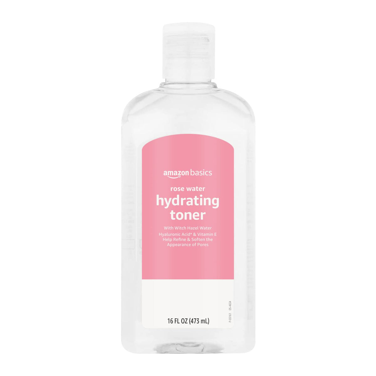 Amazon Basics Rose Water Toner bottle demonstrates gentle, alcohol-free hydration for daily skin care.