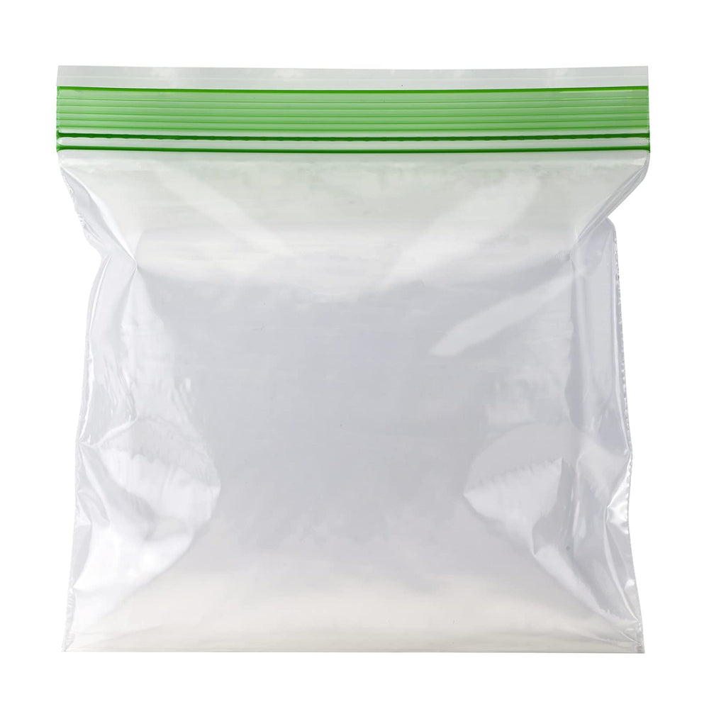 Amazon Basics sandwich bags sized 6.5 by 5.9 inches for lunch storage.