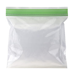 Amazon Basics sandwich bags sized 6.5 by 5.9 inches for lunch storage.