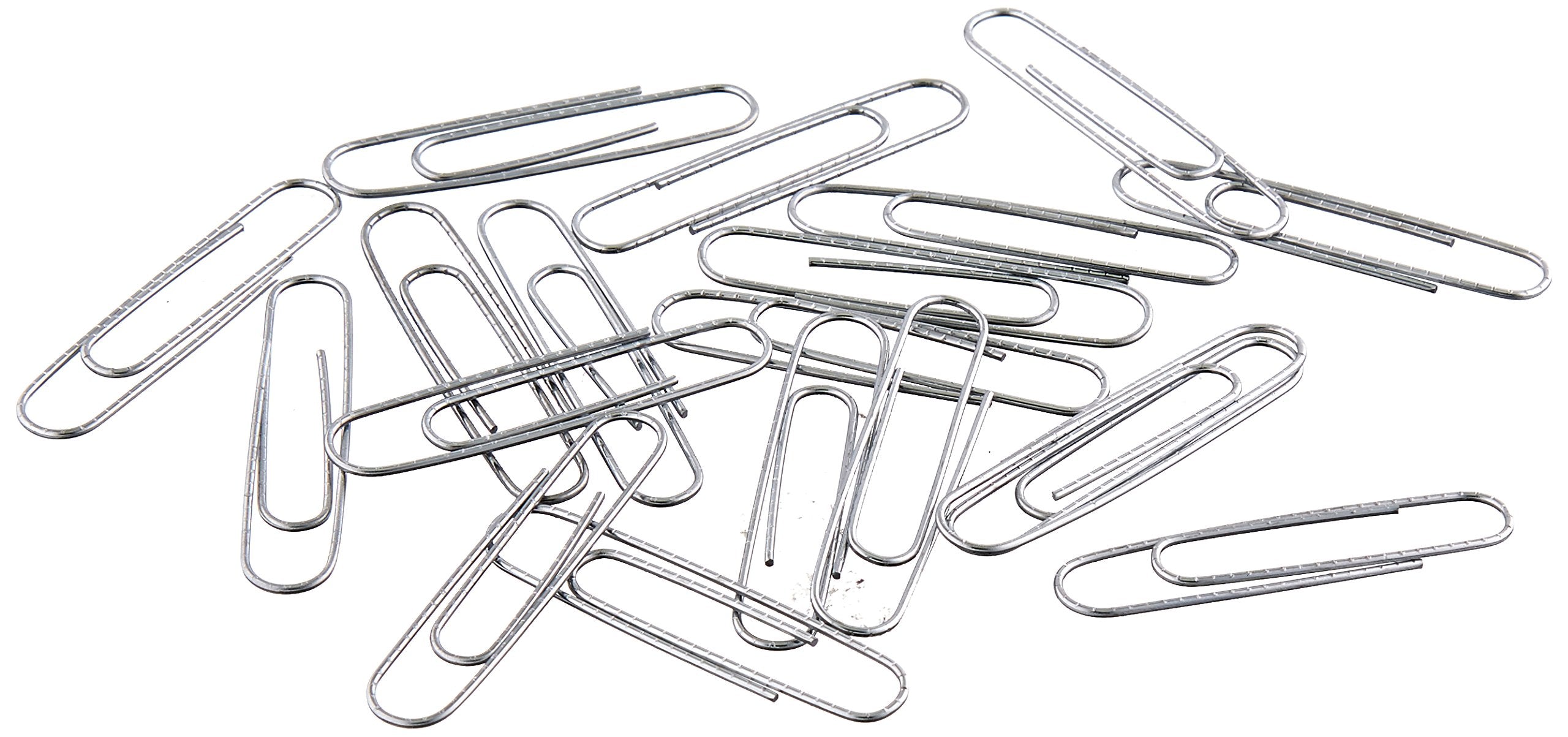 Amazon Basics silver metal jumbo clips with durable finish.