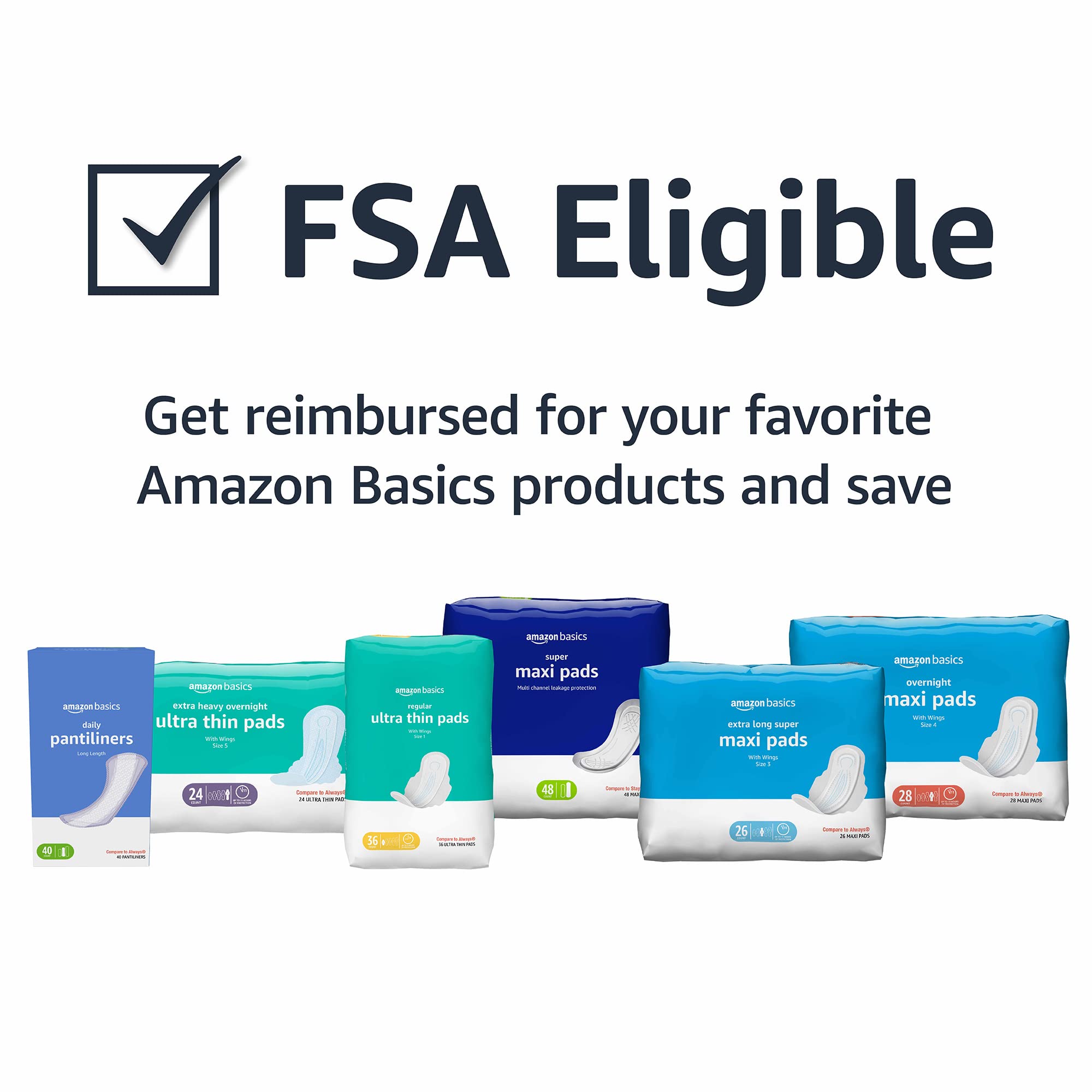 Amazon Basics sizing chart visual to find your fit.