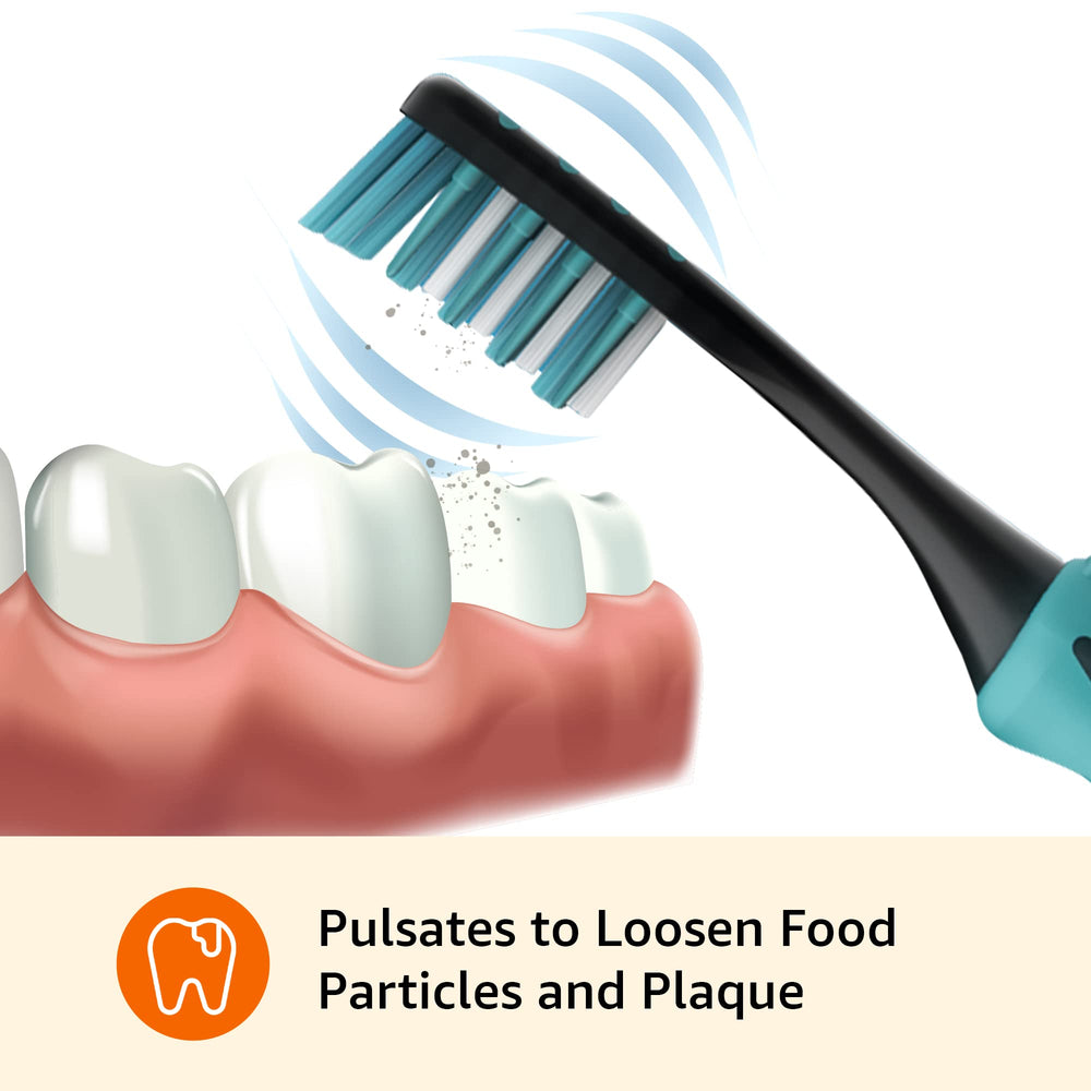 Amazon Basics battery-powered handle ready for daily brushing routine