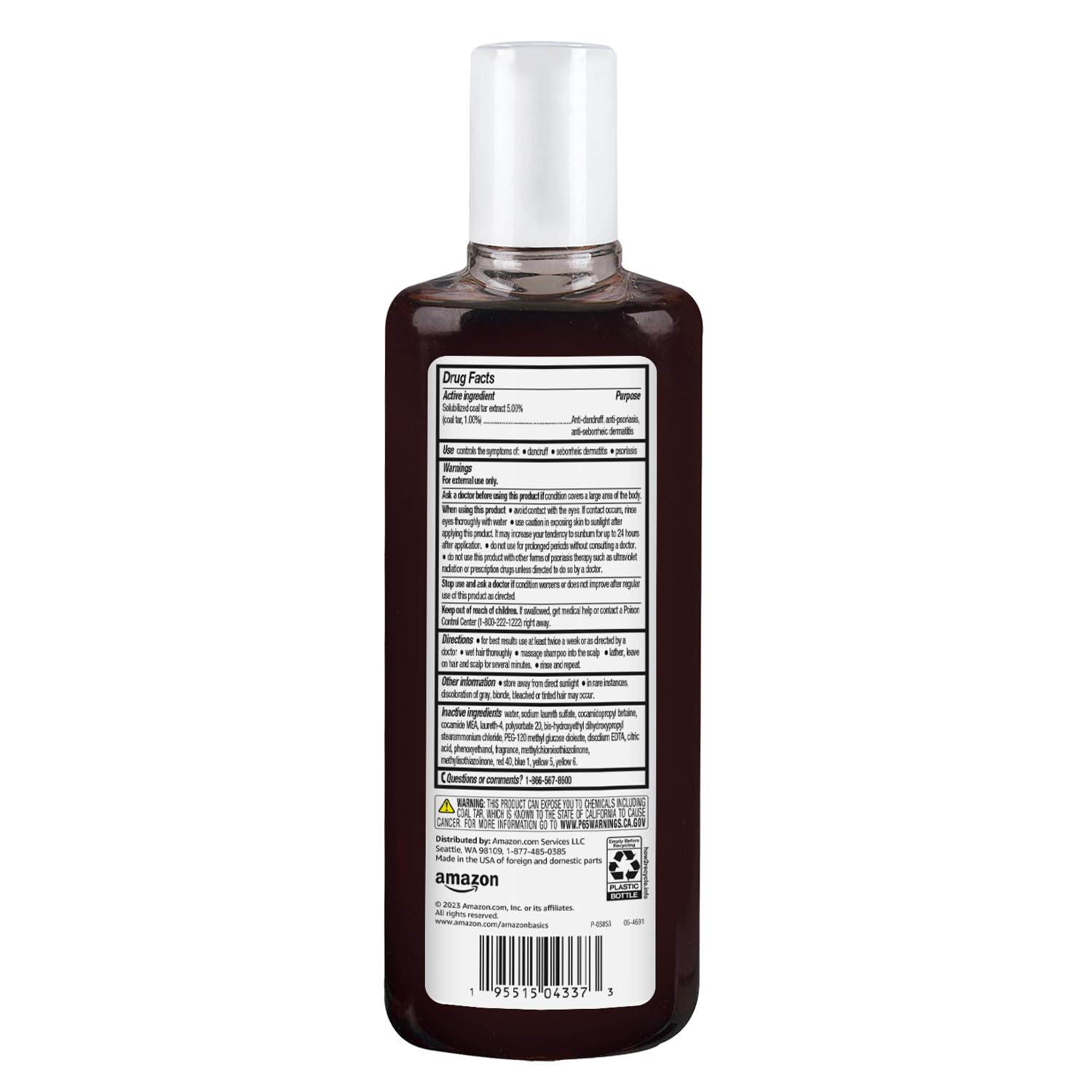 Lush foamy lather demonstrates cleansing action of Amazon Basics coal tar shampoo