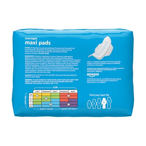 Amazon Basics maxi pad with wings demonstrating secure fit for daily wear