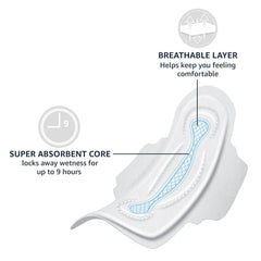 Amazon Basics pads feature breathable outer layers for a comfortable, dry feel