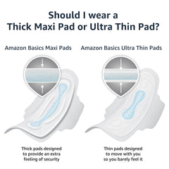 Amazon Basics unscented pad label indicating fragrance-free protection