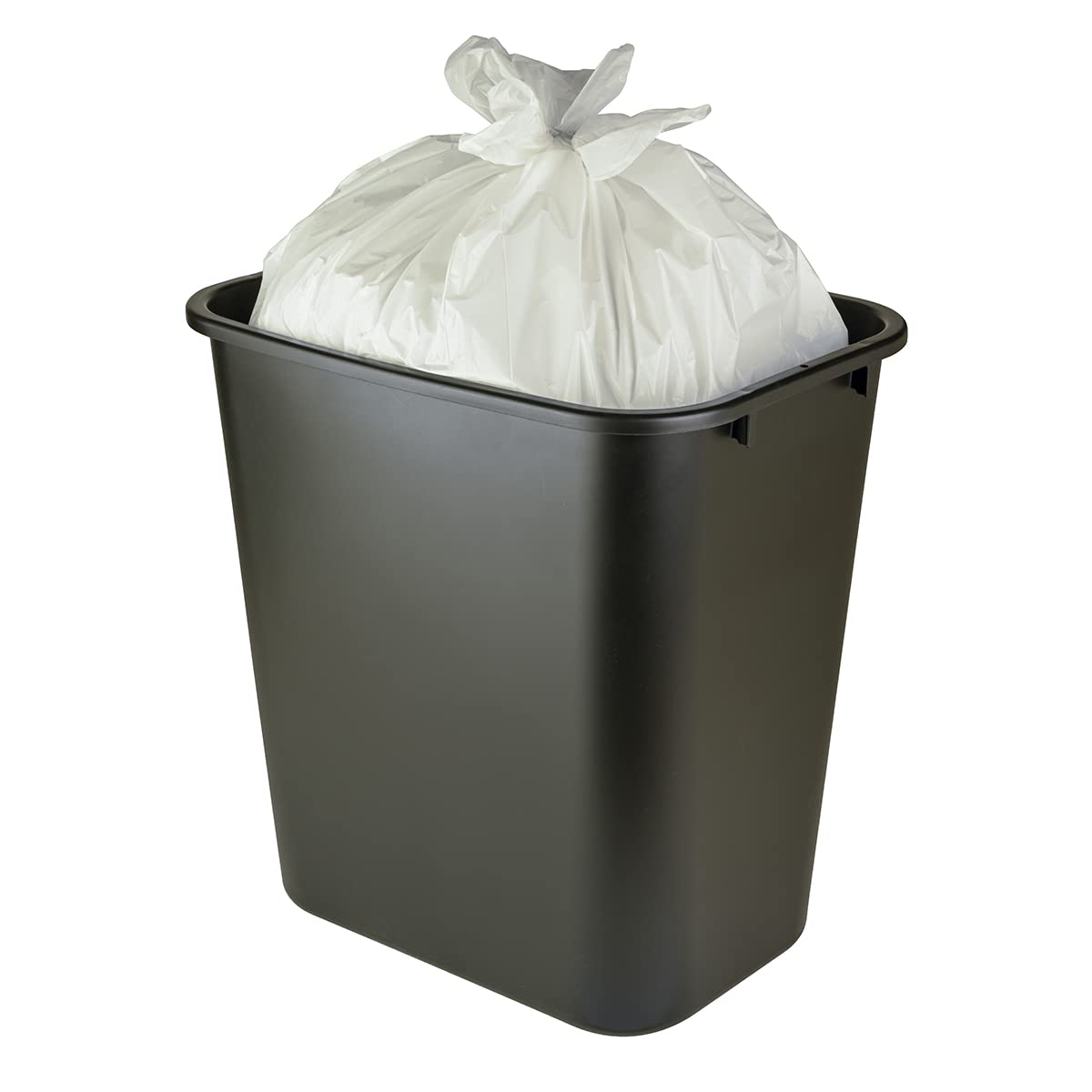 Amazon Basics 8 gallon bags with fresh scent neutralize odors in bathrooms.