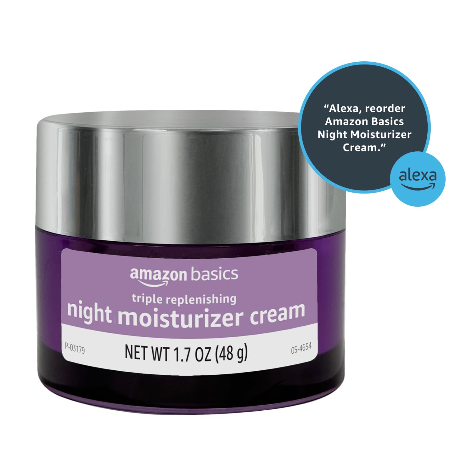 Amazon Basics night cream in a calm evening routine setup