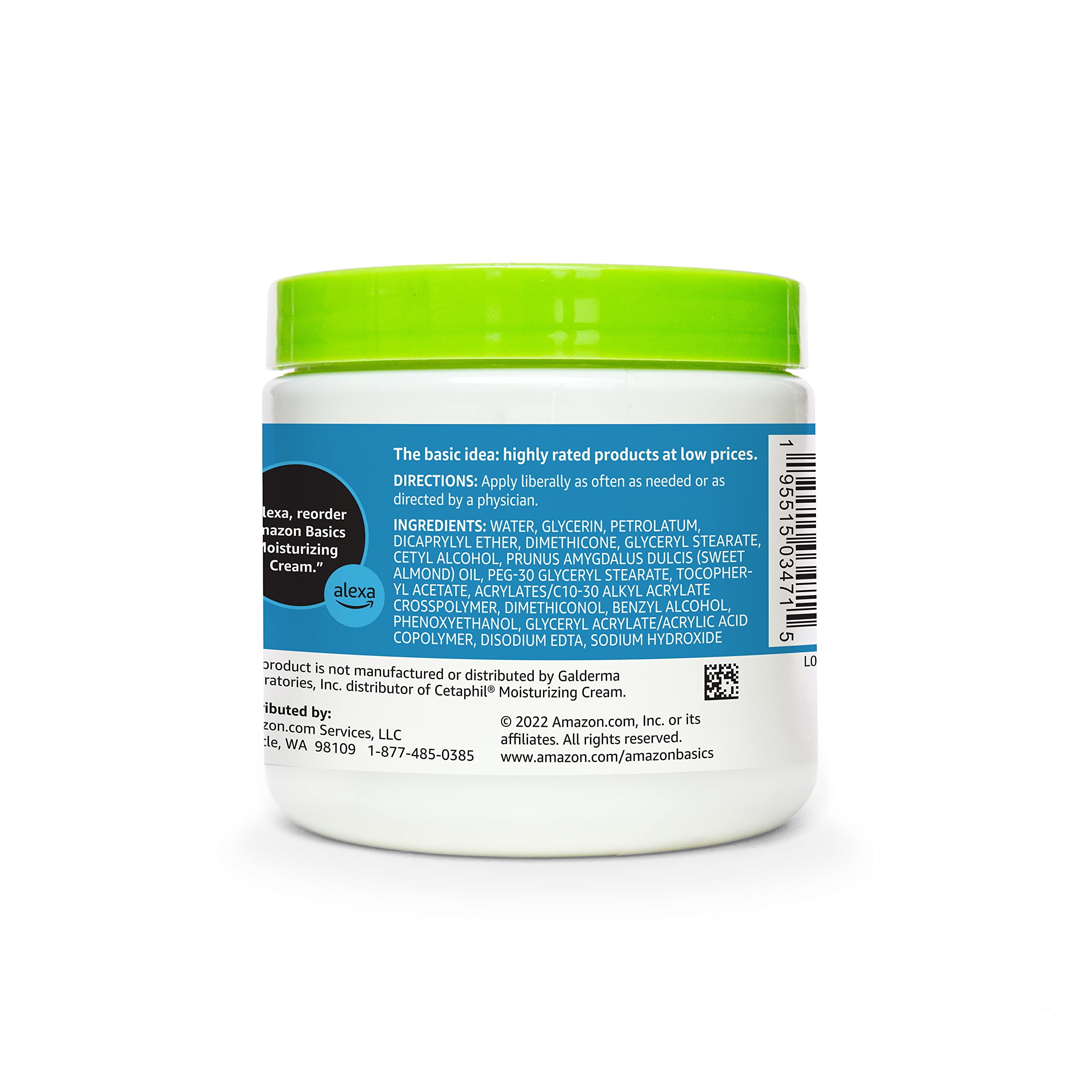 Amazon Basics Ultra Moisturizing Skin Cream USA-made packaging emphasizes quality.