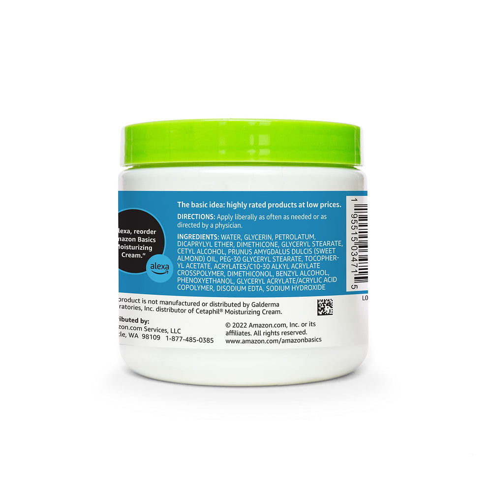 Amazon Basics Ultra Moisturizing Skin Cream USA-made packaging emphasizes quality.
