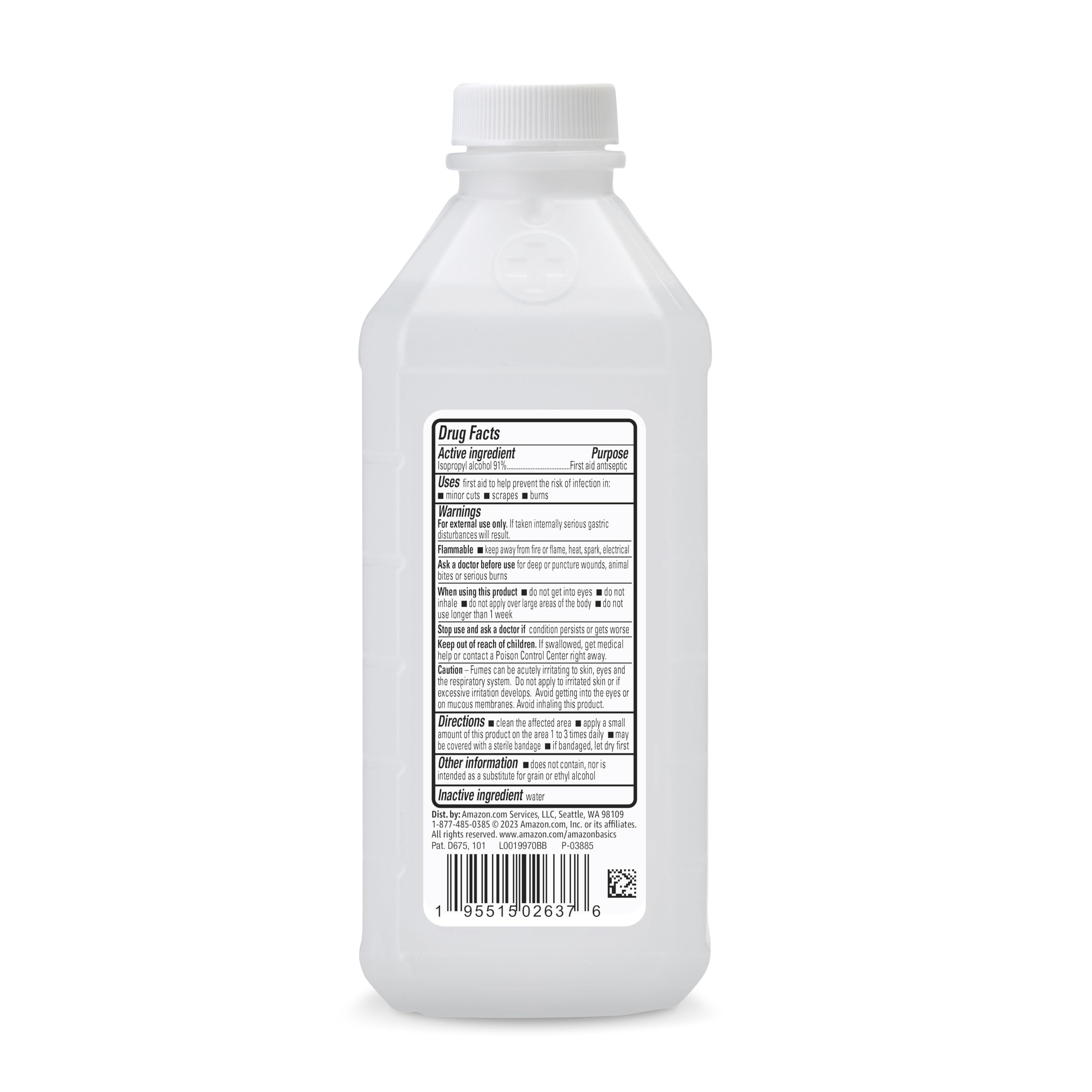 Amazon Basics unscented label closeup highlighting pure formula for sensitive uses