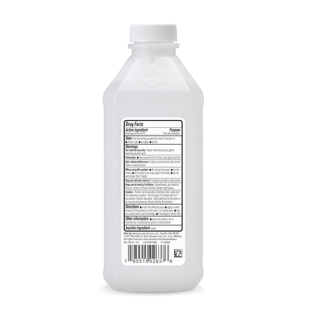 Amazon Basics unscented label closeup highlighting pure formula for sensitive uses